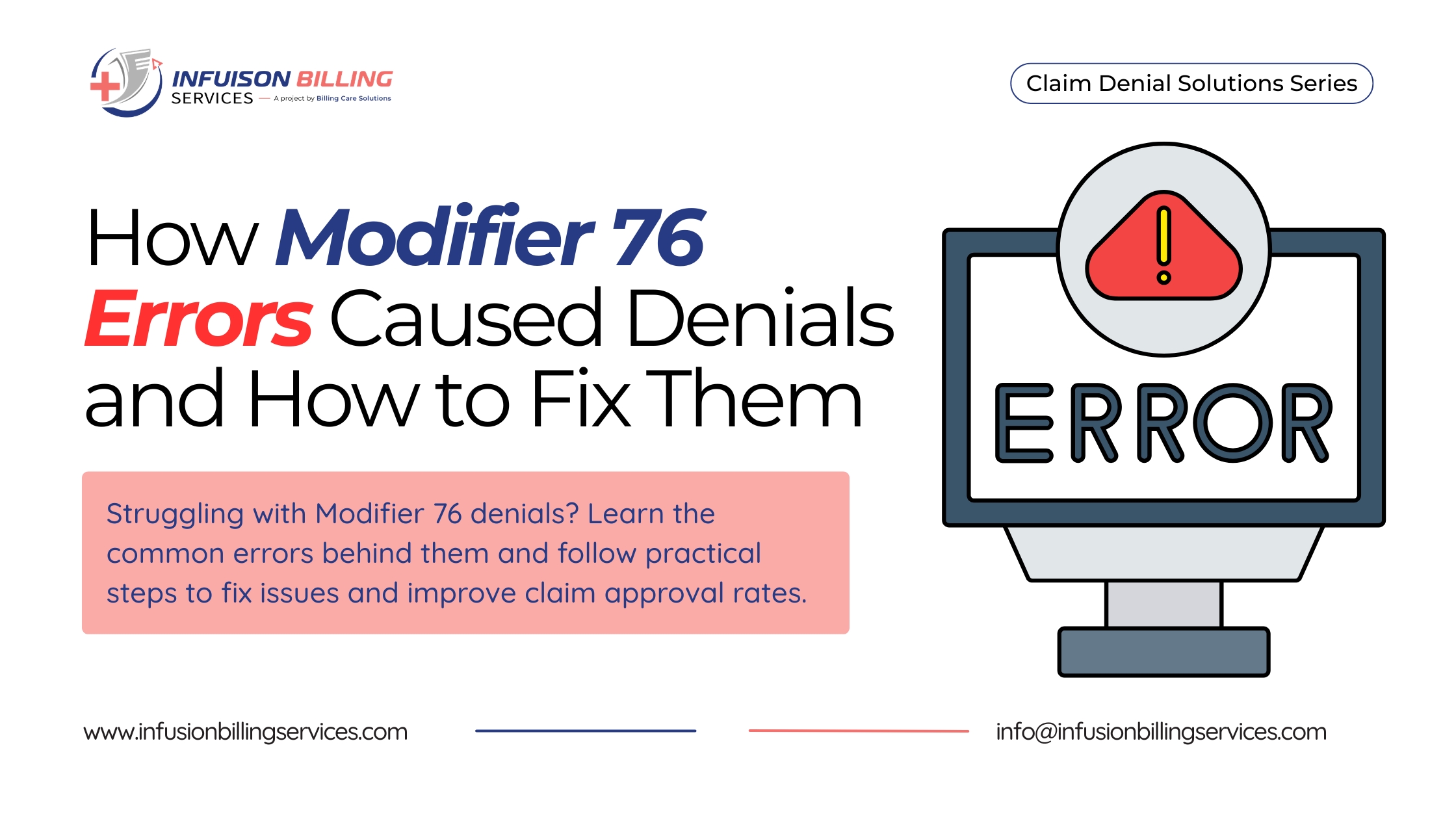 Modifier 76 Errors Causing Denial | Infusion Billing Services